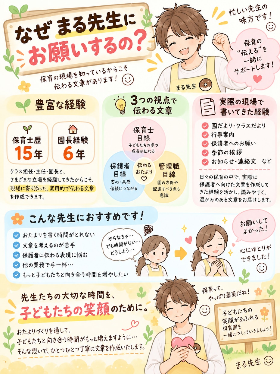 現役主任・元園長が保育園のおたよりを作成します 保育現場を知る現役主任・元園長が文章作成をサポート イメージ5