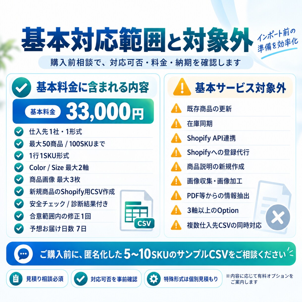 仕入先CSVをShopify用に安全変換します 商品データの変換・安全チェックまで対応 イメージ4