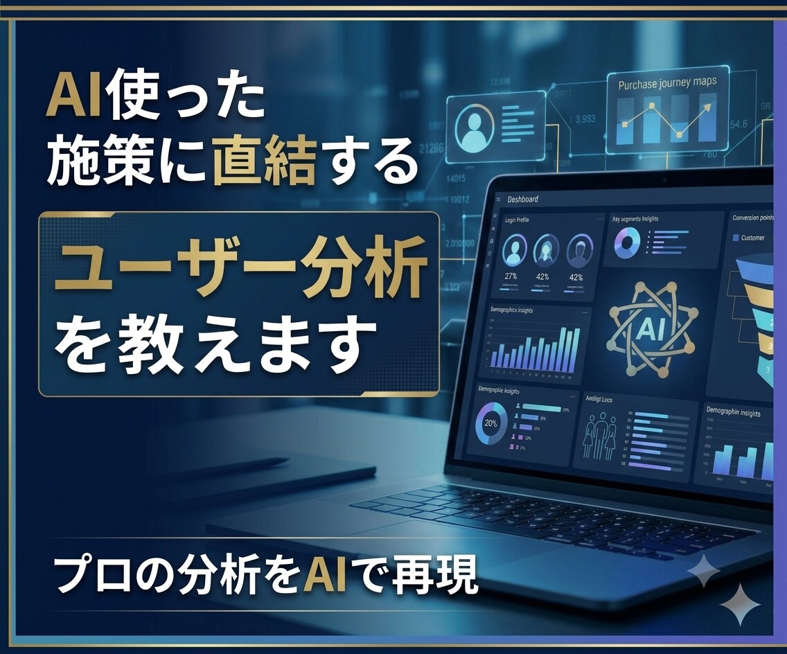 AI使った施策に直結するユーザー分析を教えます プロの分析をAIで再現｜高精度のターゲット分析 イメージ1