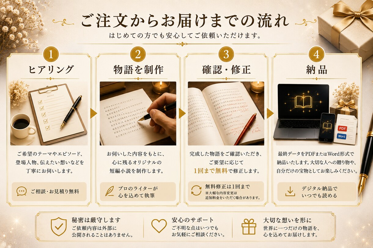 大切な人との思い出を短編小説にします 誕生日や記念日に、世界に一つの物語を贈りませんか？ イメージ4
