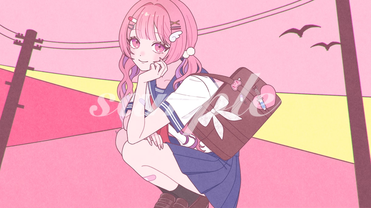 歌ってみた、サムネ、一枚絵等のイラスト描きます 商用無料！動画/配信/アイコン/グッズ/立ち絵 イメージ6