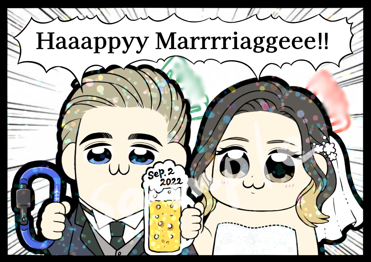 アニメ風！結婚式のウエルカムボード制作します おしゃれなボードもいいけれど…招待客を笑わそう！！ イメージ7