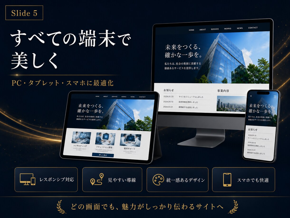 現役エンジニアが上質なホームページを制作します デザイン性と運用しやすさを両立 イメージ4