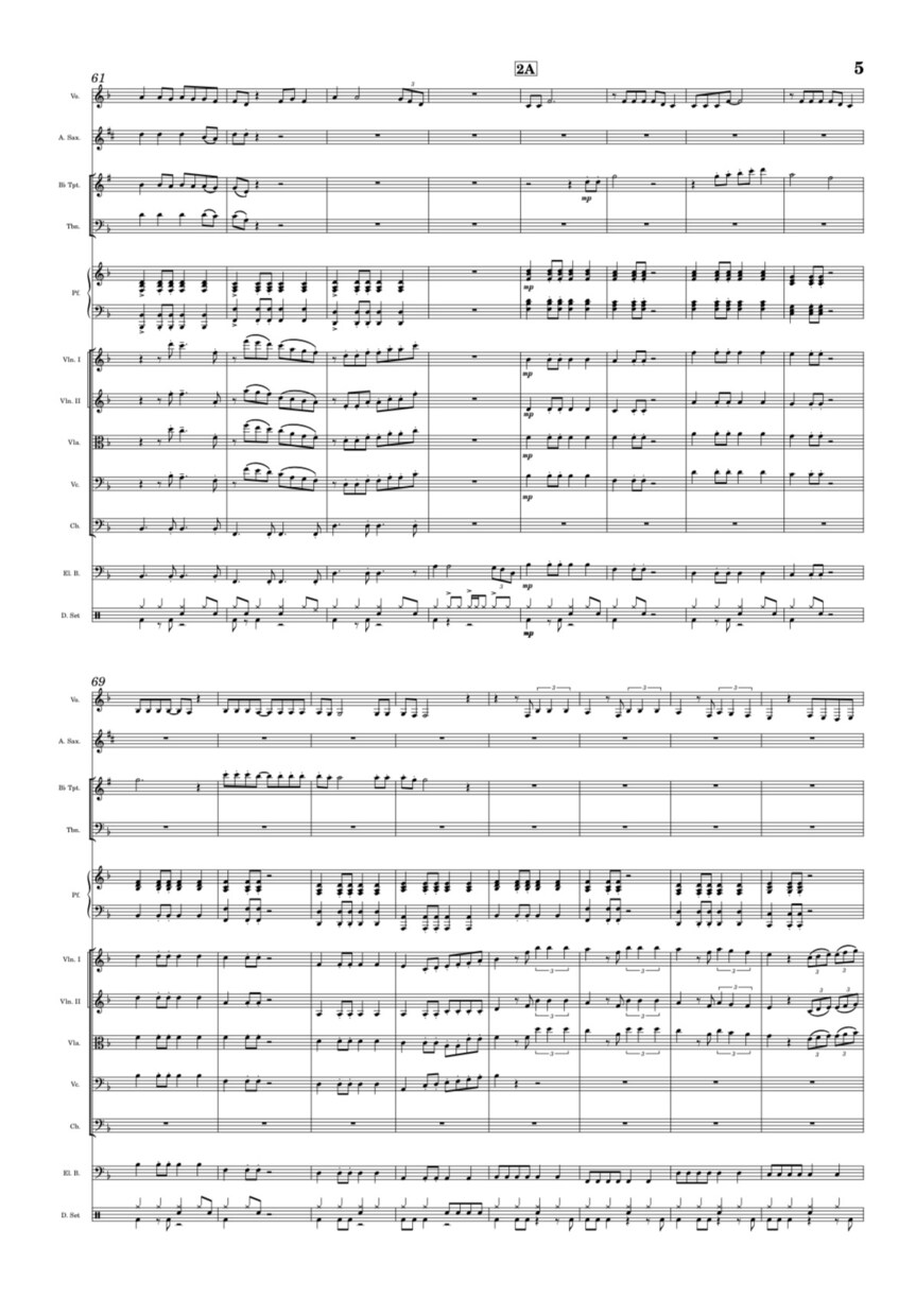 耳コピアレンジ！楽譜を制作いたします 芸大作曲科卒の経験を活かし、様々な編成の美しい楽譜を作ります イメージ3