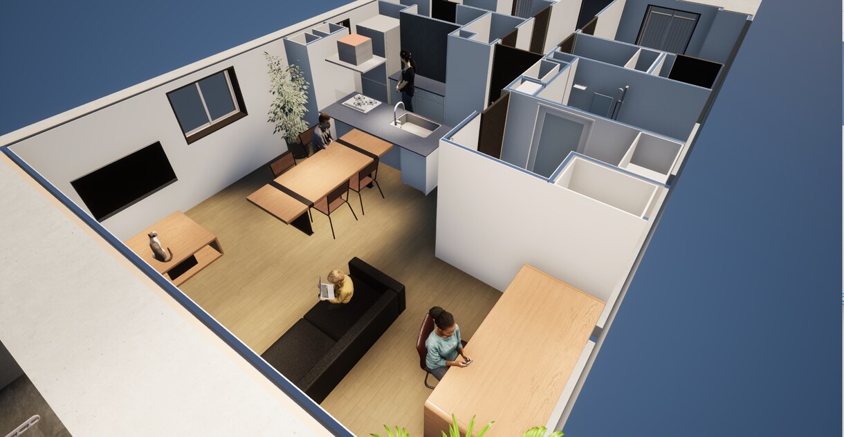 マンション住戸プランを3Dパース付きで提案します ～お施主様説明用に2次元図面とともにパースも作成します。～ イメージ2
