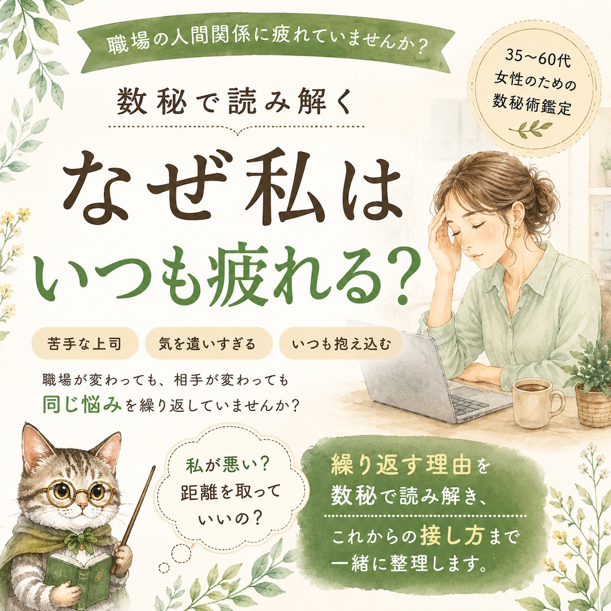 職場で我慢しすぎる理由を数秘で鑑定します なぜ私ばかり疲れる？繰り返す人間関係の原因を読み解きます イメージ1