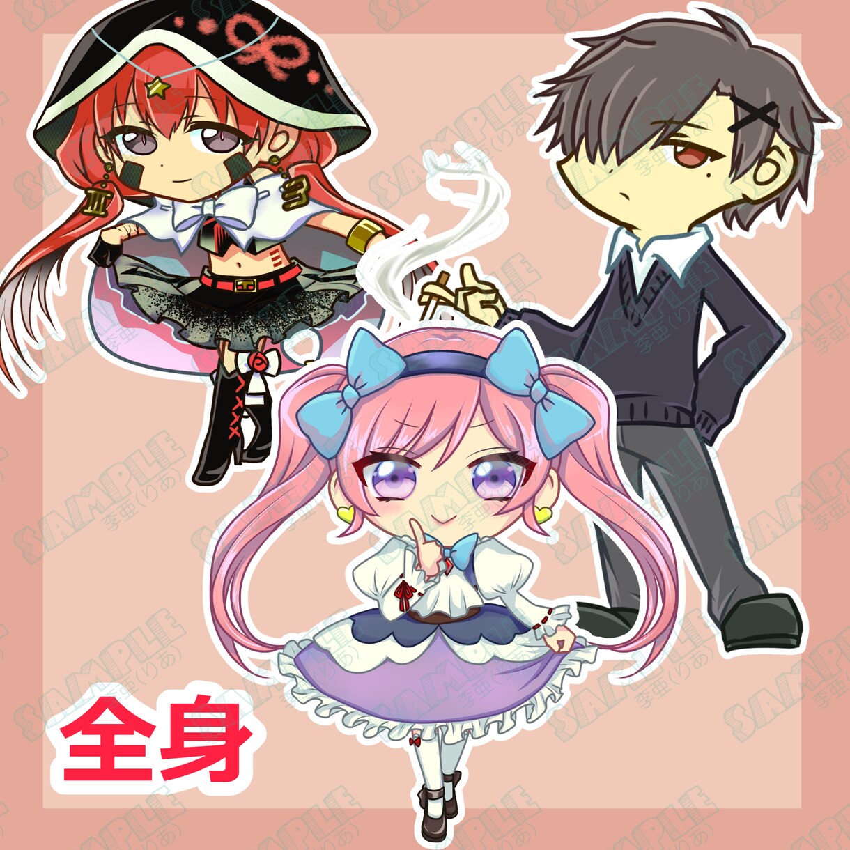 デフォルメ、SDキャラ、ミニキャライラスト描きます 用途に合わせて顔のみ、バストアップ、全身が選べます！ イメージ3
