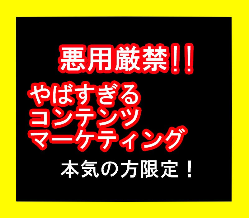 悪用厳禁！やばいコンテンツマーケティング教えます 商品を作り、売るまでの極秘ノウハウを徹底解説！！ イメージ1