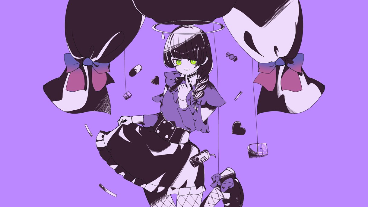 期間限定価格＊歌ってみた等のサムネイラスト描きます あなただけの1枚絵を描きます！ イメージ2
