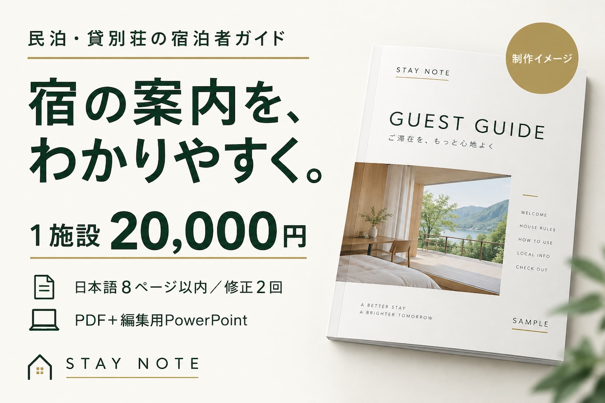 民泊のハウスマニュアル・宿泊者ガイドを作ります 写真とメモから、更新しやすい案内資料に イメージ1