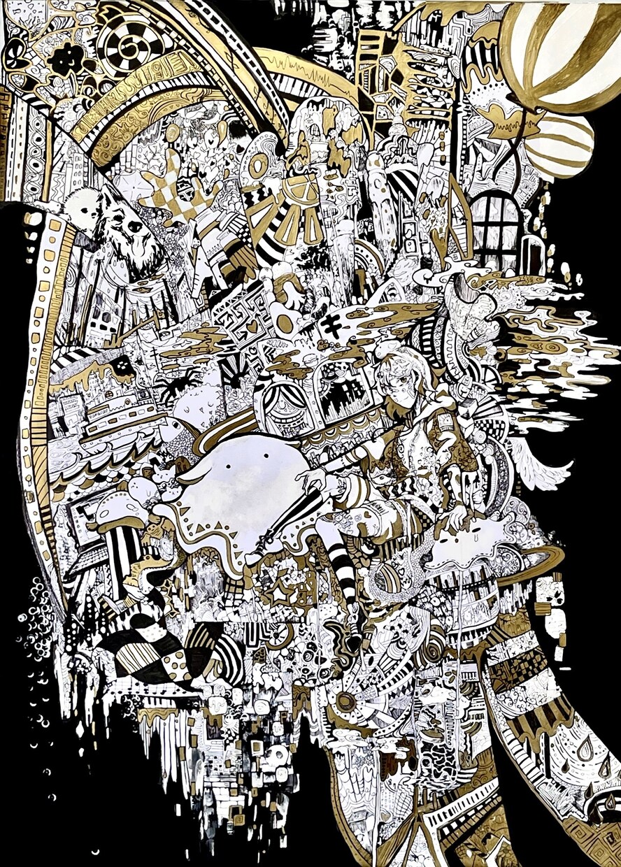ゼンタングル風イラスト制作します 見てて飽きない細かめアートイラスト イメージ3