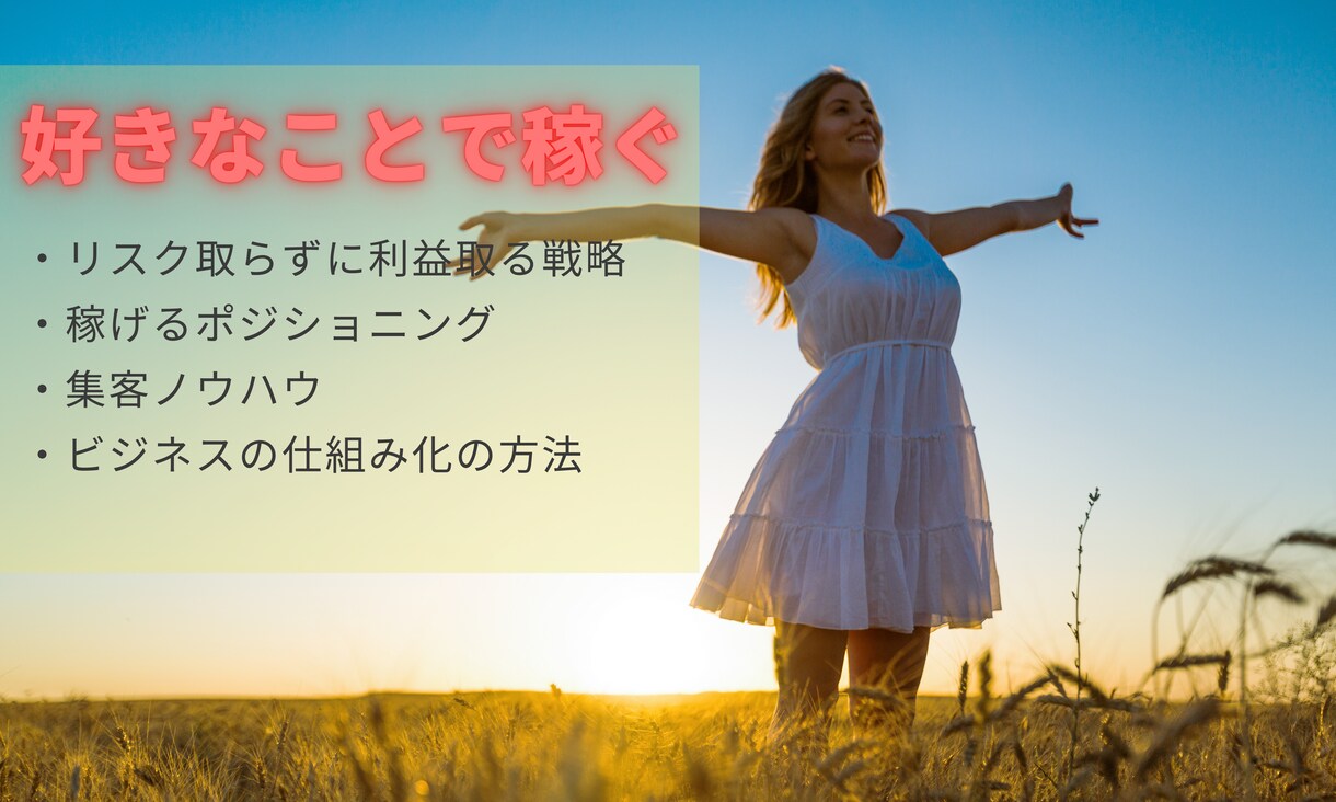 好きなことで稼ぐための起業/副業の相談に乗ります 「好きなことだけど稼げない、、」にならないための稼ぐノウハウ イメージ1