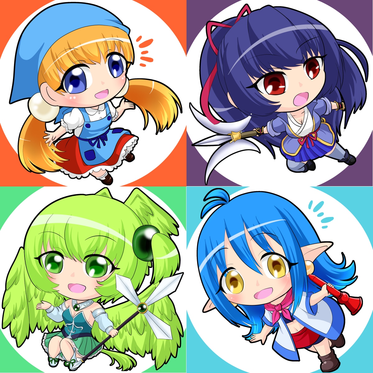 アニメ風のミニキャライラスト描きます アイコン、アバターに！ポップでかわいいミニキャライラスト イメージ2