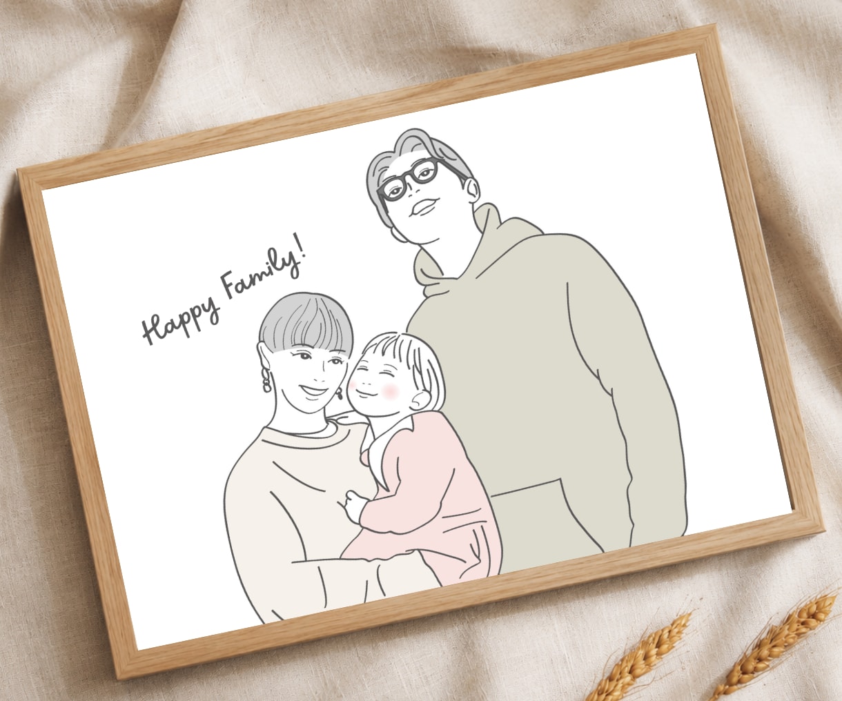 家族や友達のプレゼントに✨シンプルな似顔絵描きます おしゃれに飾れる♪結婚式・還暦祝い・誕生日ギフトに｜大人数◎ イメージ9