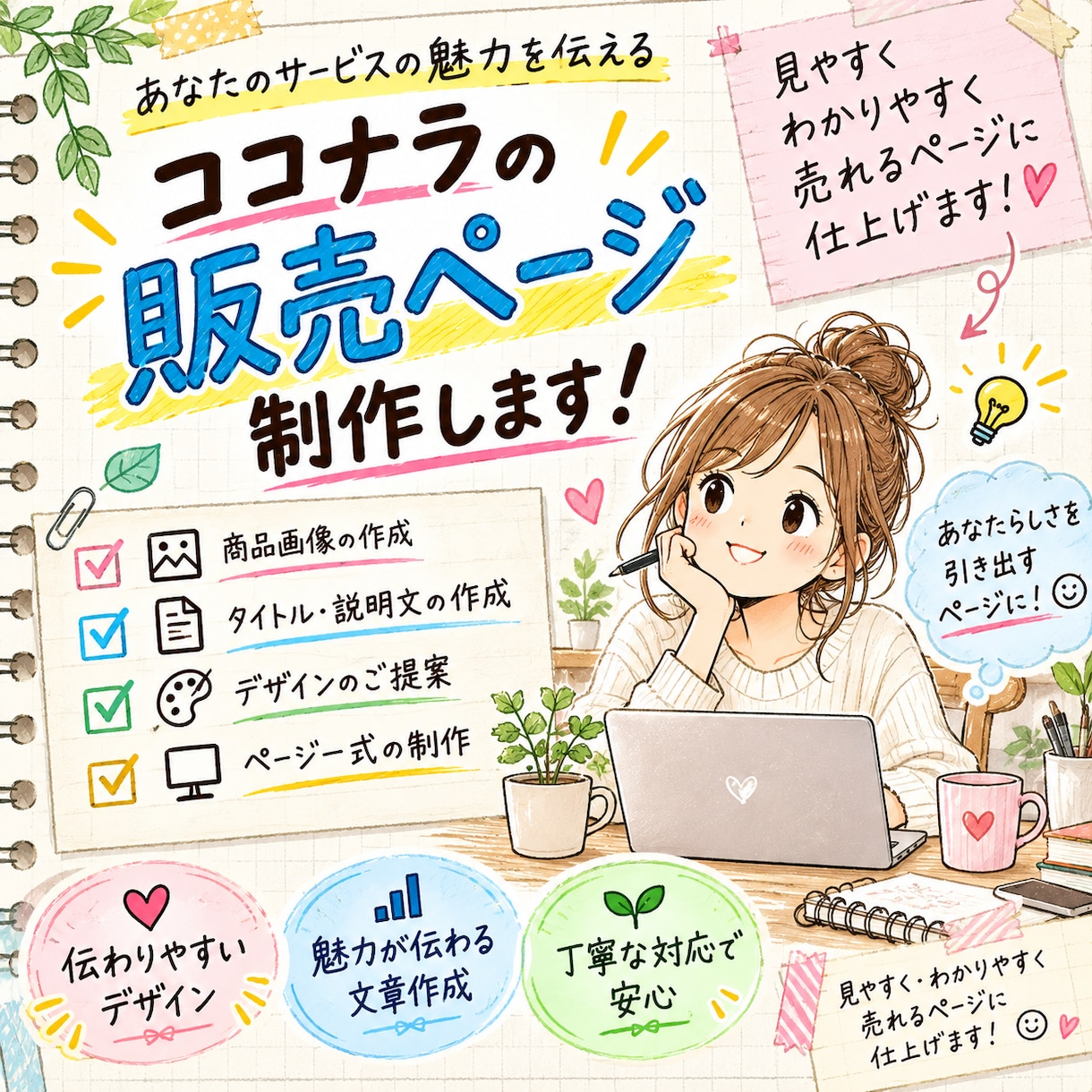 ココナラの出品画像・販売ページを制作します 参考サイトや画像から、ご希望の雰囲気に合わせて制作します！ イメージ9