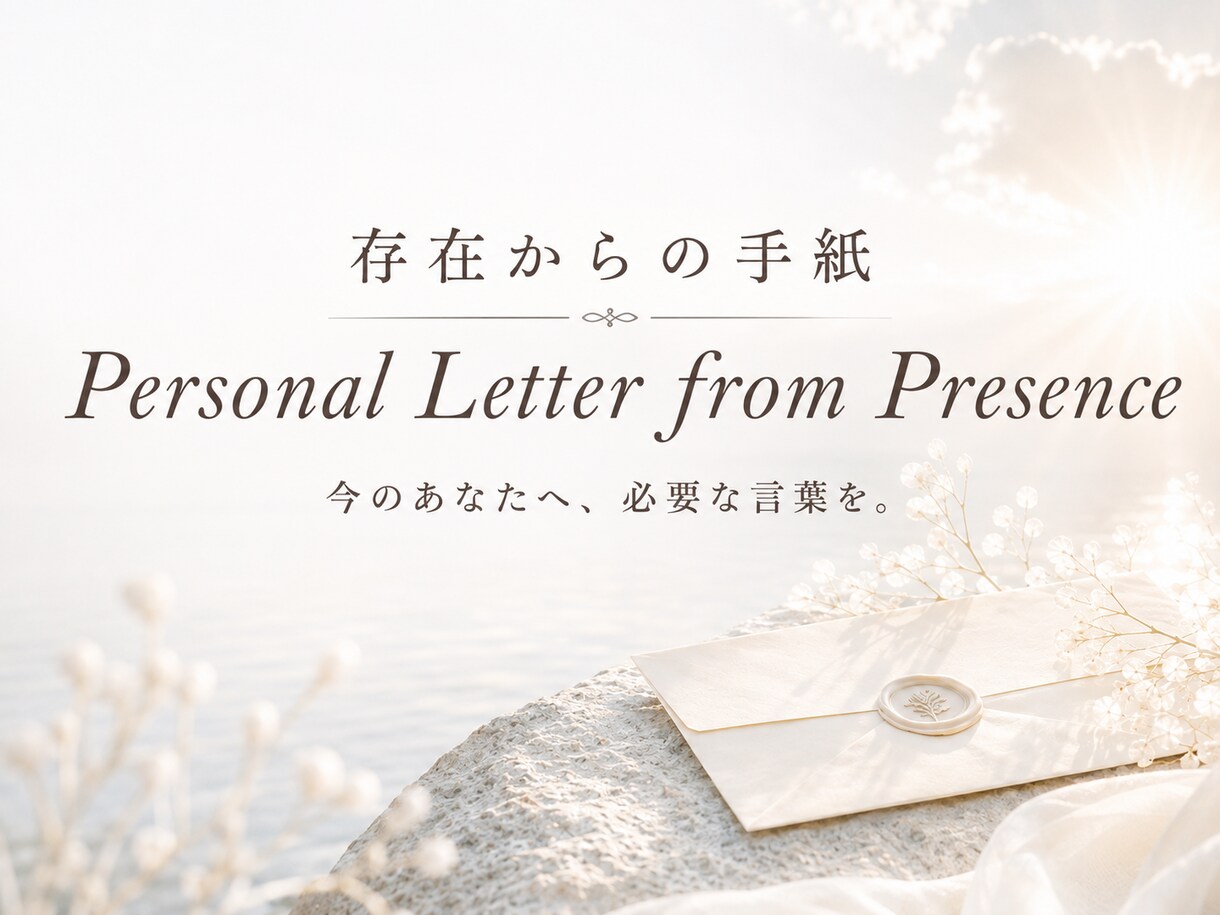 存在からの手紙｜あなただけのメッセージ届けます 答えを探す心を静め、本来の自分へ還る言葉 イメージ1