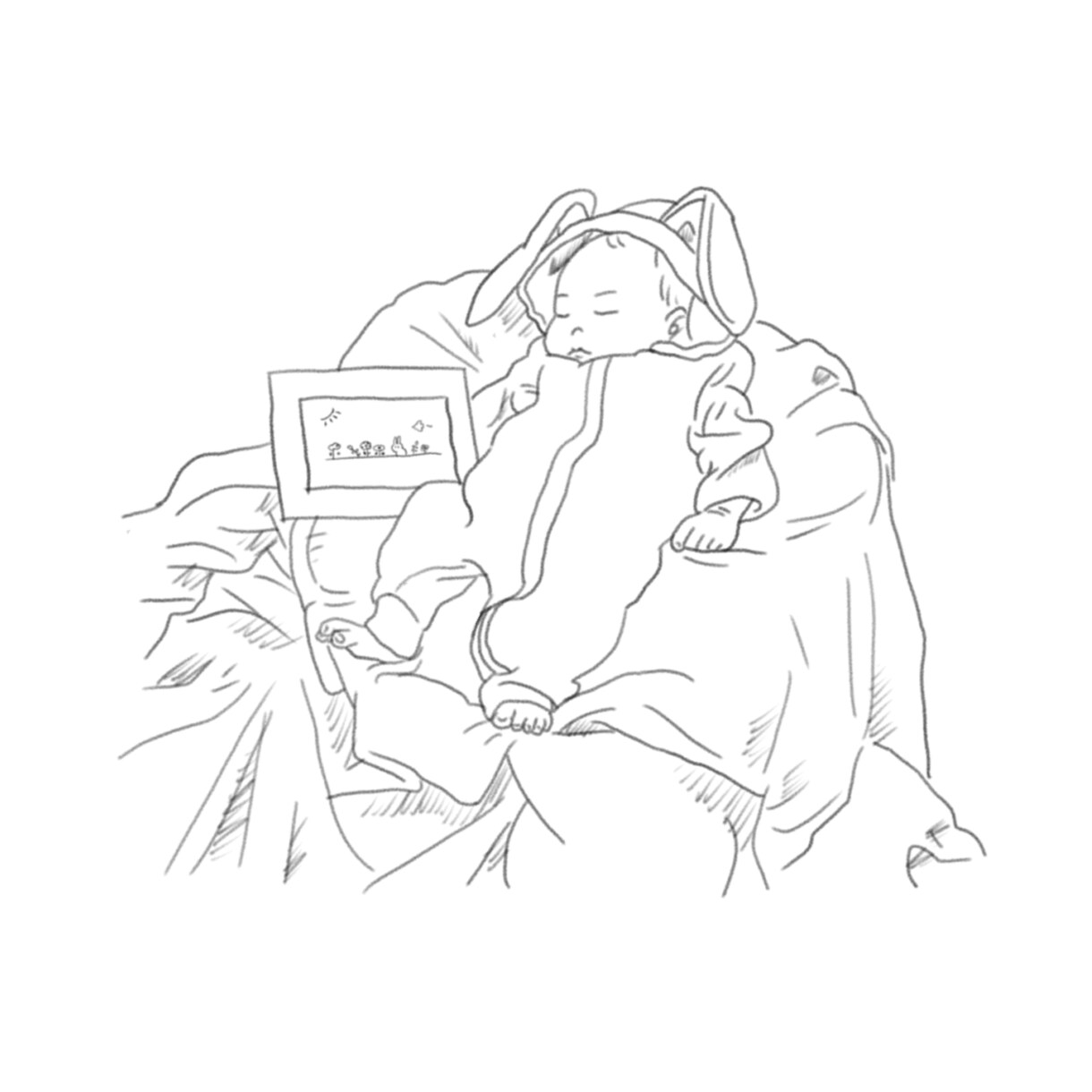 大好きな人との写真から線画イラスト作成します あたたかく柔らかなイラストで思い出の1枚をより大切なものへ イメージ4