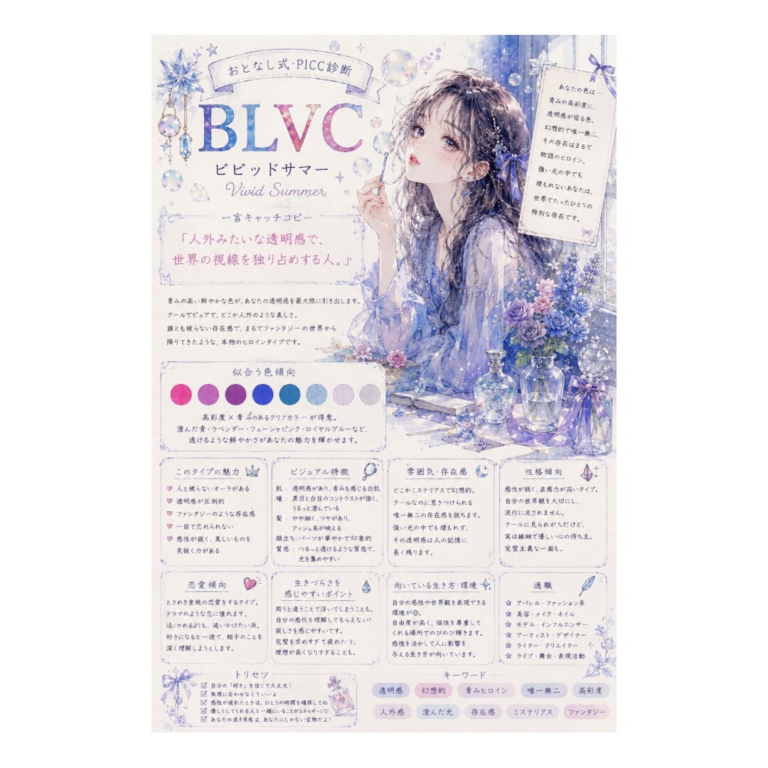写真と設問回答で似合う色 ・本質・魅力言語化します 【お試し版】おとなし独自理論のカラー診断｜PICC診断 イメージ10