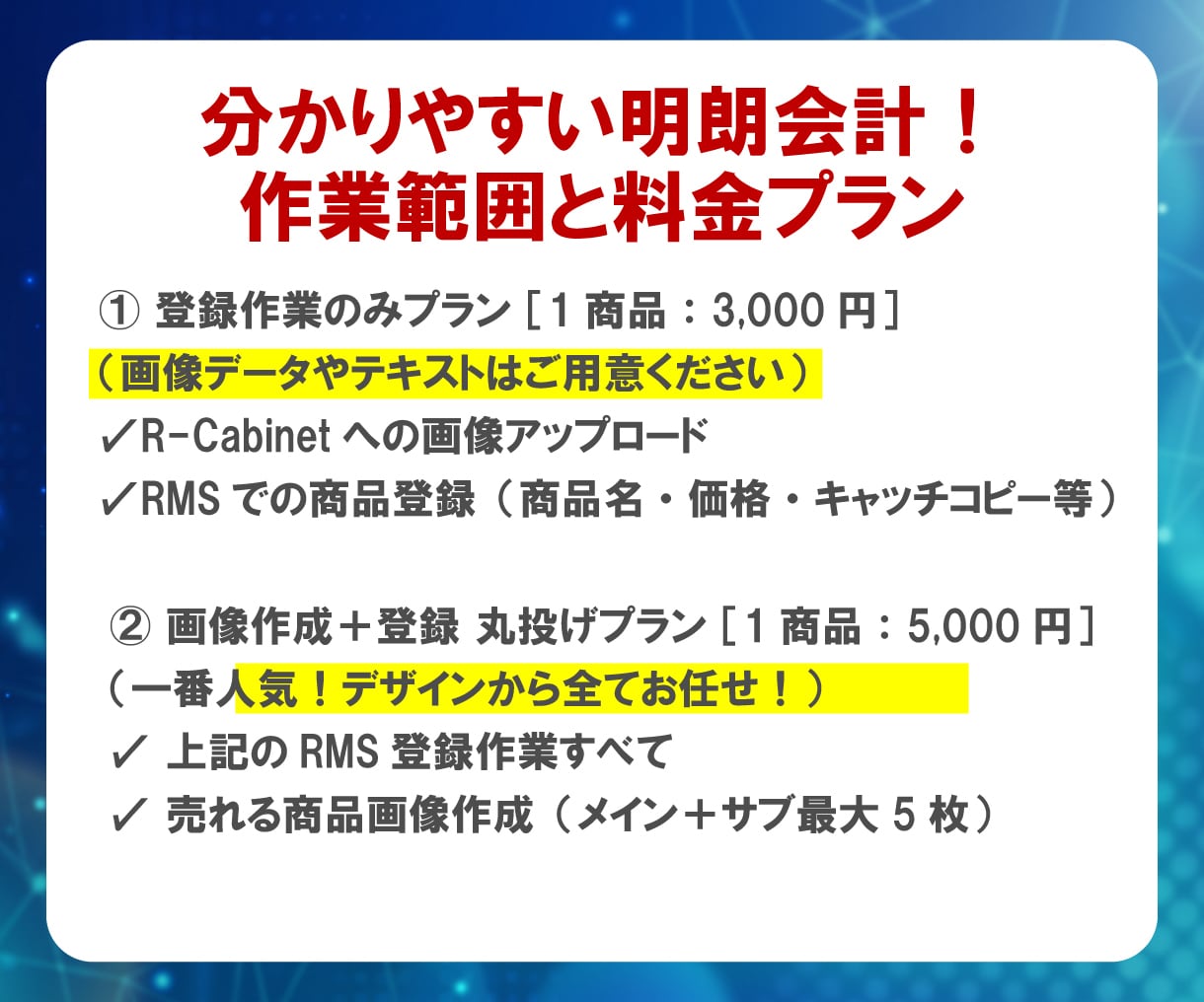 先着5名様！楽天・Yahoo商品登録を代行します 面倒なRMS登録を一括代行！EC歴5年のプロにお任せ！ イメージ3