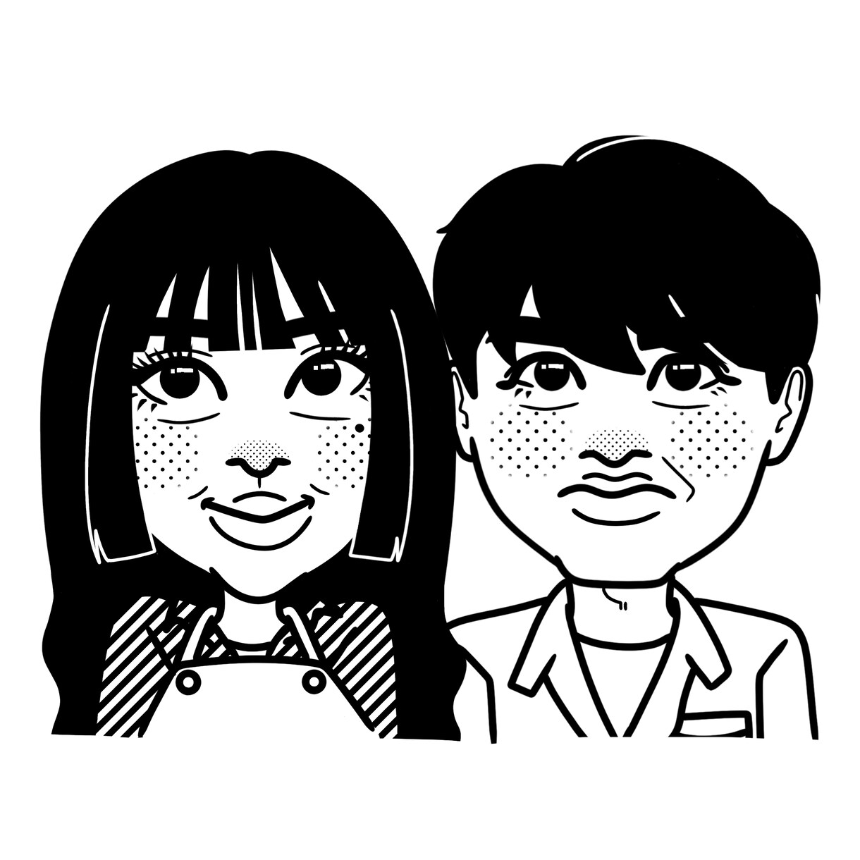 可愛いモノクロ似顔絵描きます 記念や思い出に1枚いかがですか？ イメージ1