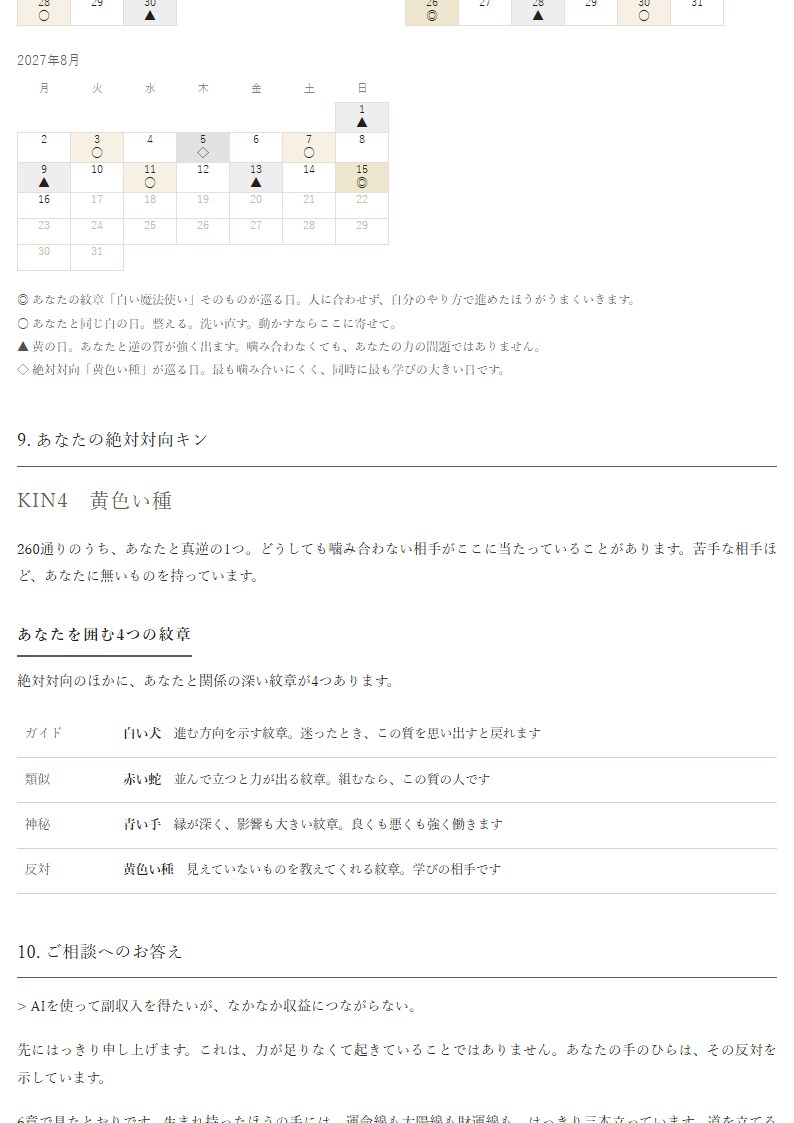 マヤ暦と手相で365日分の動く日と待つ日を出します 転職・独立・引越しの時期を365日分の暦で イメージ5