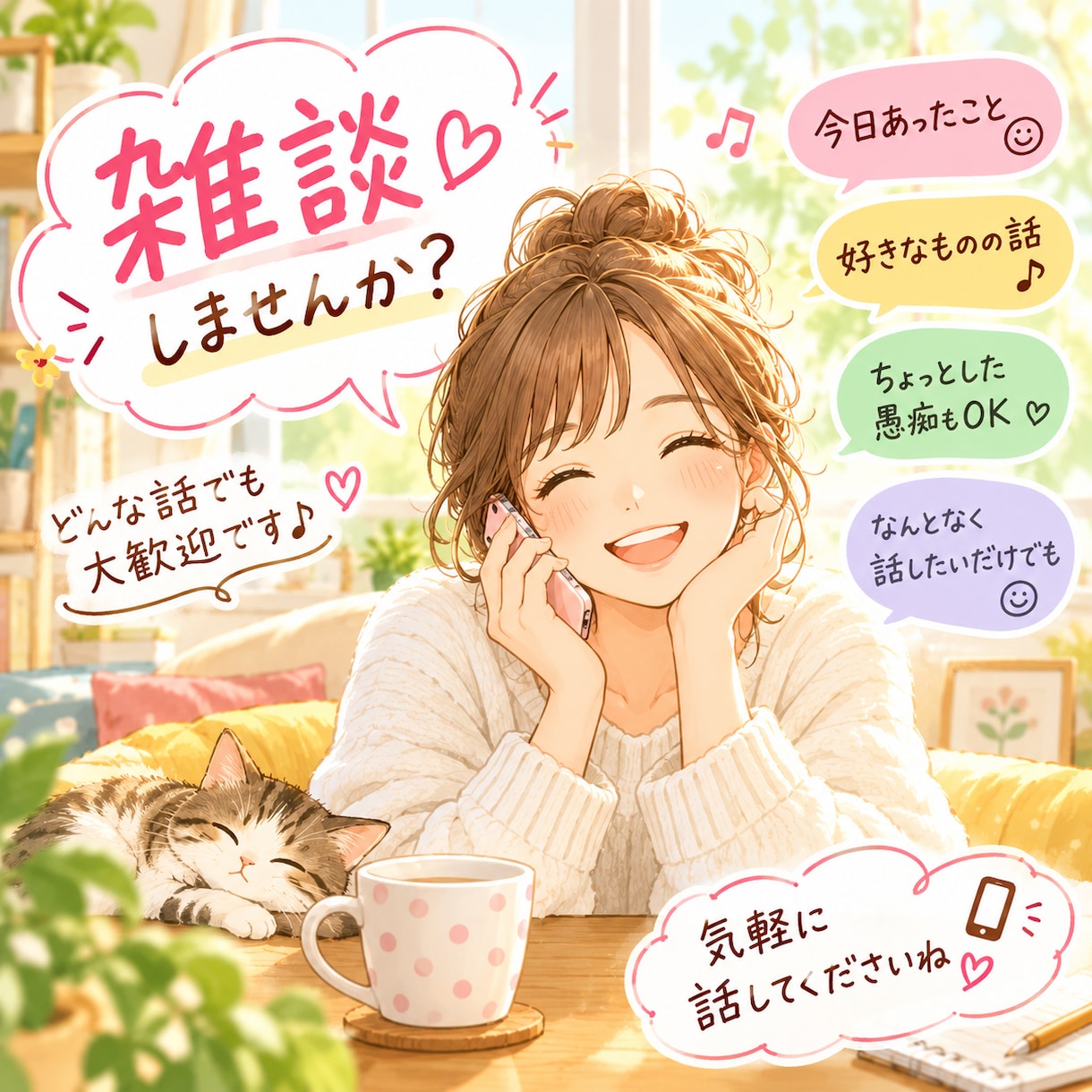 こんな話で電話していいの？どうでもいい話を聞きます 話すほどでもない。でも、誰かに聞いてほしい。 イメージ1