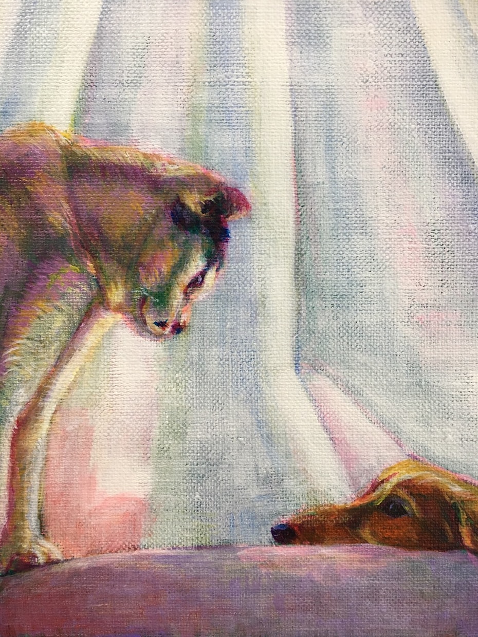 あなたの大切な人、ペットを絵画にします アクリル画　F0サイズです。心を込めて制作致します。 イメージ3