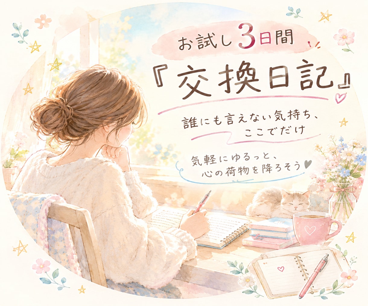 初めての3日間、ゆるっとお話聞きます あなたの心の声。受け止めます♡ イメージ1