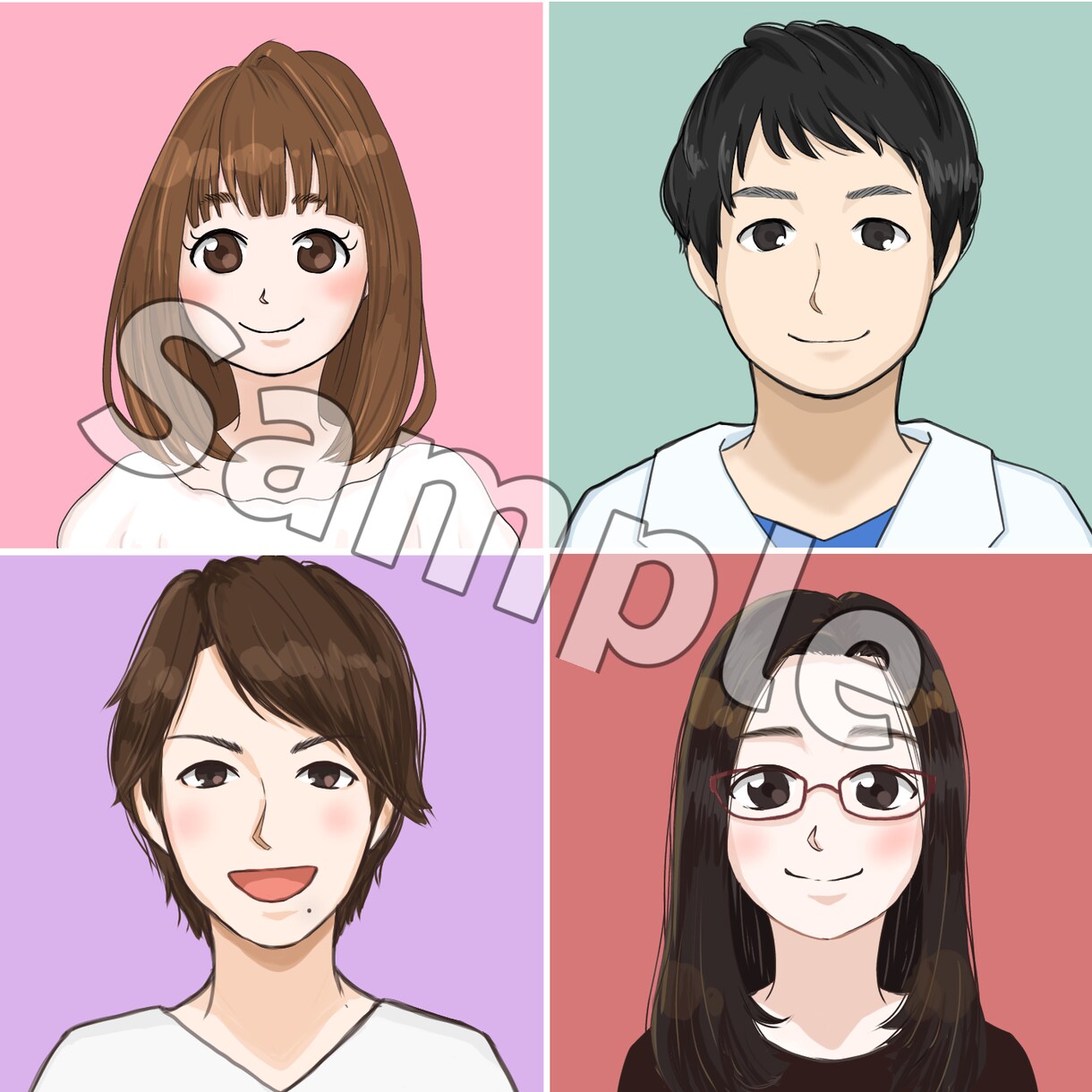 くっきり見やすい似顔絵を描きます 印象に残るイラストを作成します！アイコンにおすすめです！ イメージ6