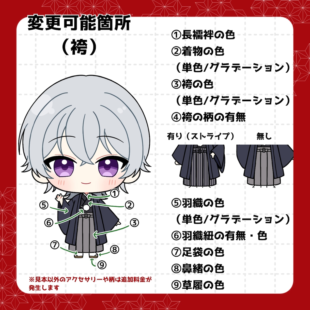 お正月向け着物ミニキャライラストお描きします 商用利用可能な量産形SDイラストです。グッズ化OK！ イメージ4
