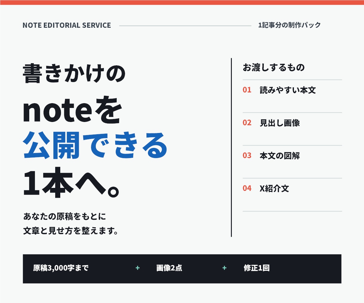 noteの下書きを公開用に整えます 本文・見出し画像・図解・X紹介文を1記事分 イメージ1