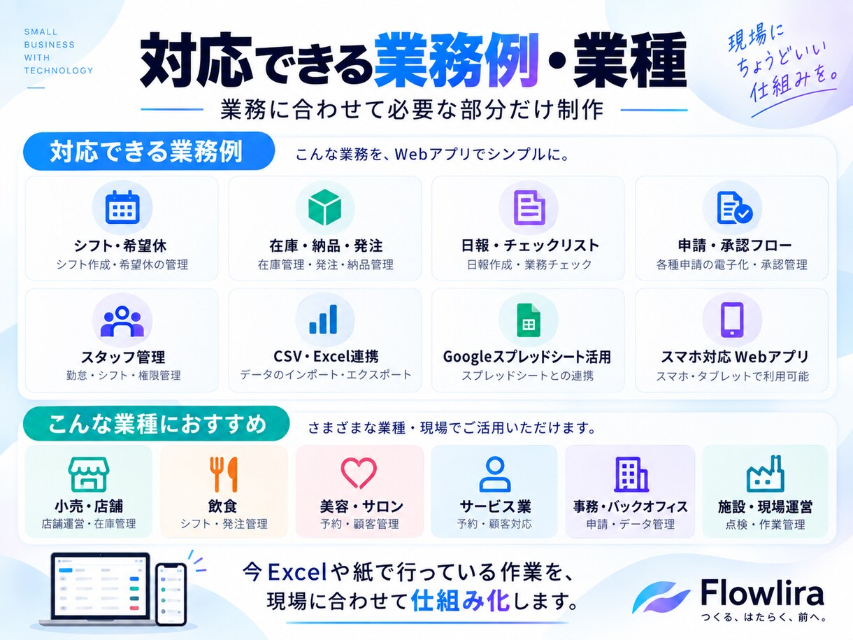 Excel・紙の業務をWebアプリ化します 仕様書不要｜業務整理から設計・開発まで対応 イメージ3