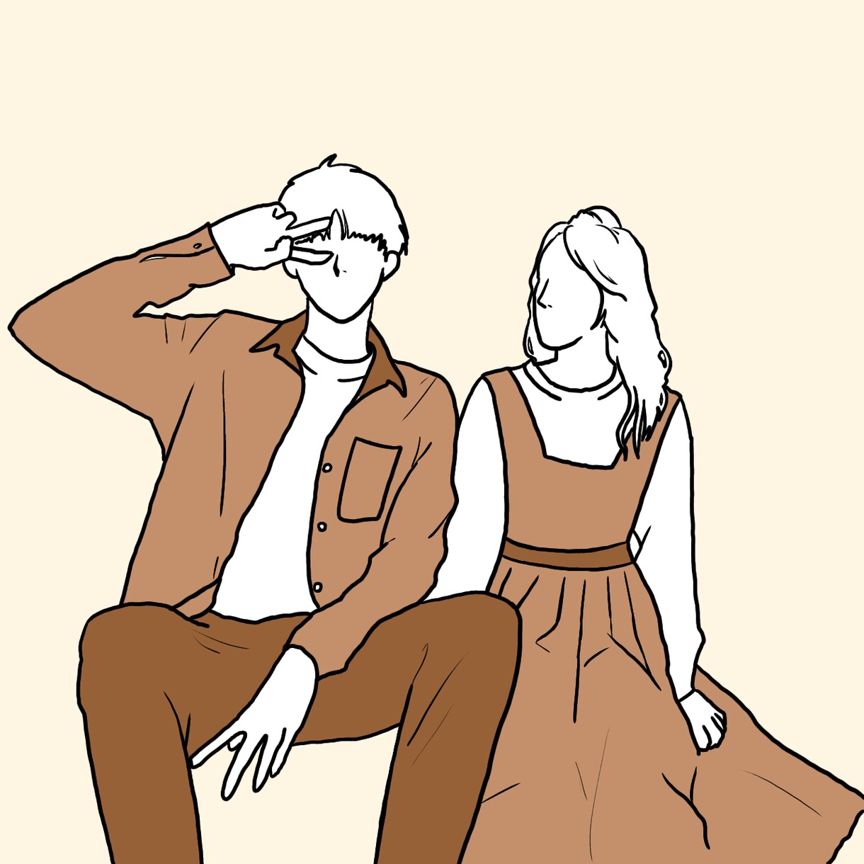 シンプルおしゃれな線画描きます SNSアイコン、カップルアイコン、結婚式用でお急ぎの方にも！ イメージ4
