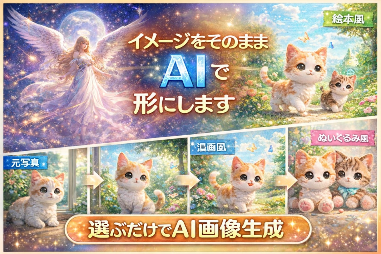 AIでイメージを形にします｜プロンプト作成します 初心者OK｜思い描いた世界を一緒に形にします イメージ1