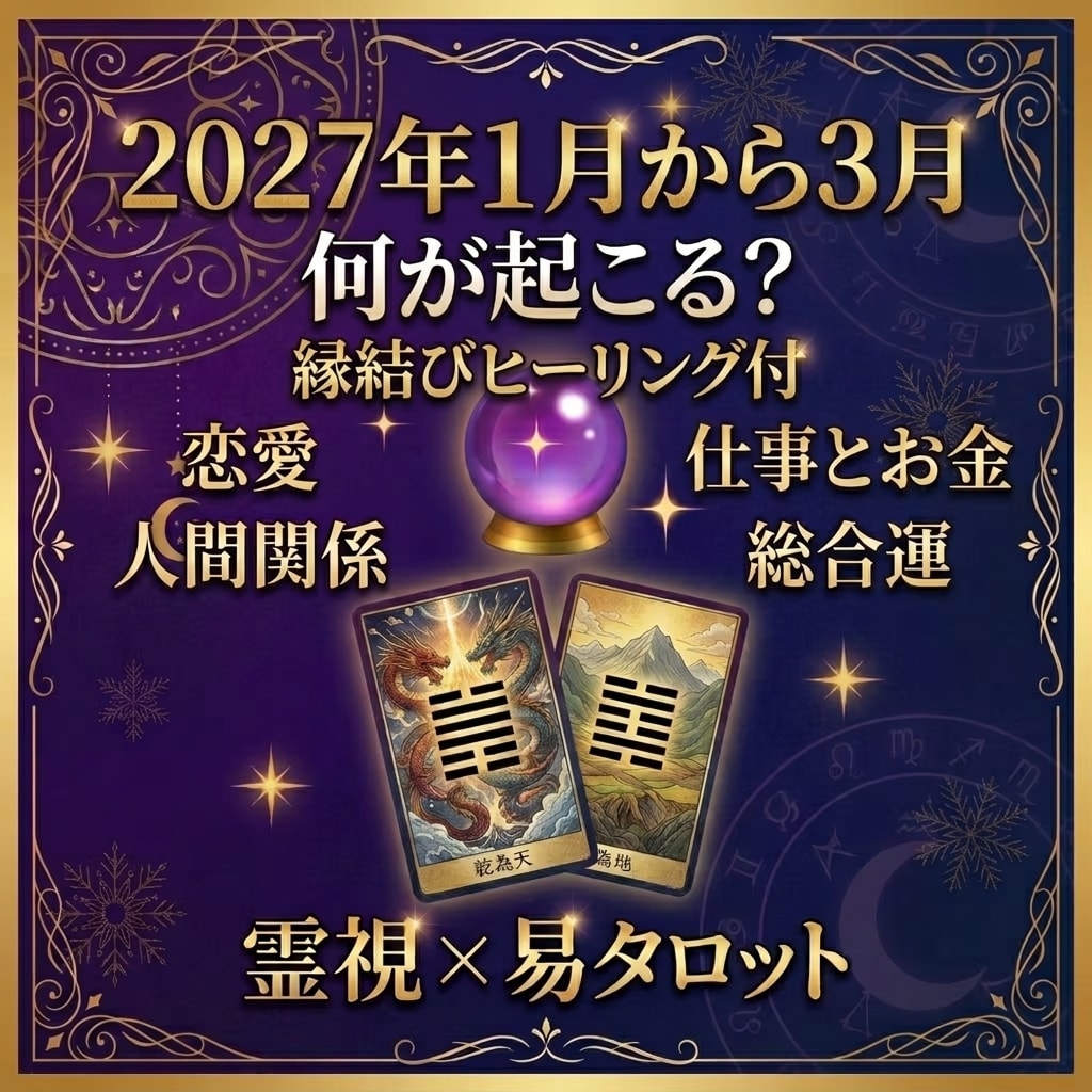 2027年１月～3月、何が起こる？易タロット視ます 恋愛・仕事・金運・人間関係♡霊視易タロット2027年1～3月 イメージ1