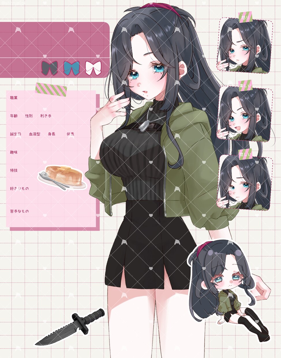 コテキャシート作成いたします パターンC、縦向き細かめな描写 イメージ1
