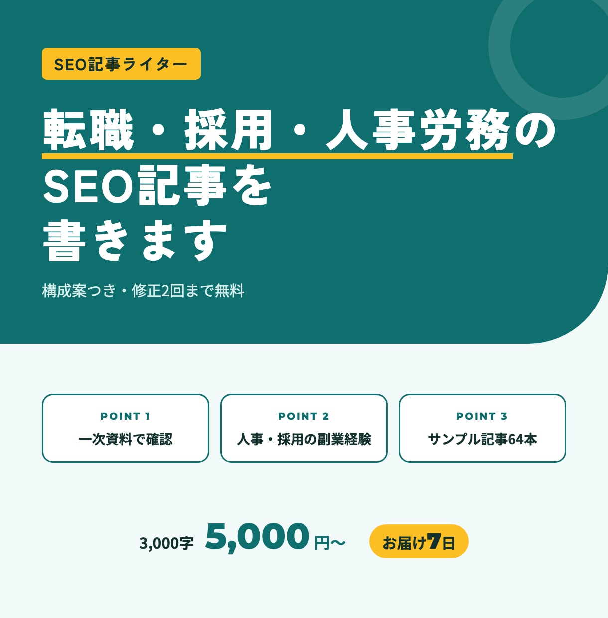 転職・採用・人事労務のSEO記事を書きます 転職する人にも採用する人にも、根拠のある記事を イメージ1