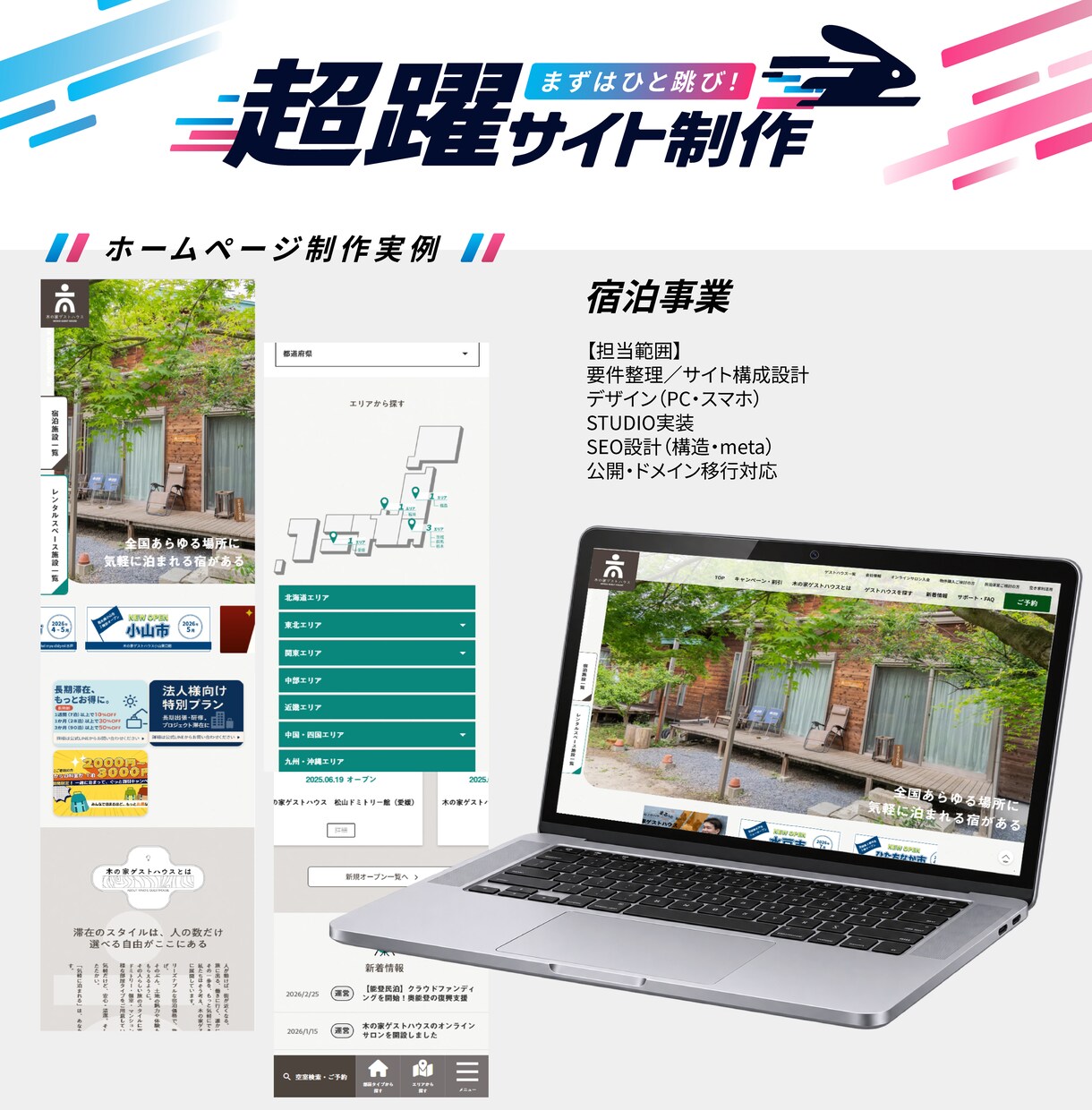 STUDIOで集客につながるホームページ制作します まずはひと跳び！小さく始める、集客につながるホームページ イメージ4