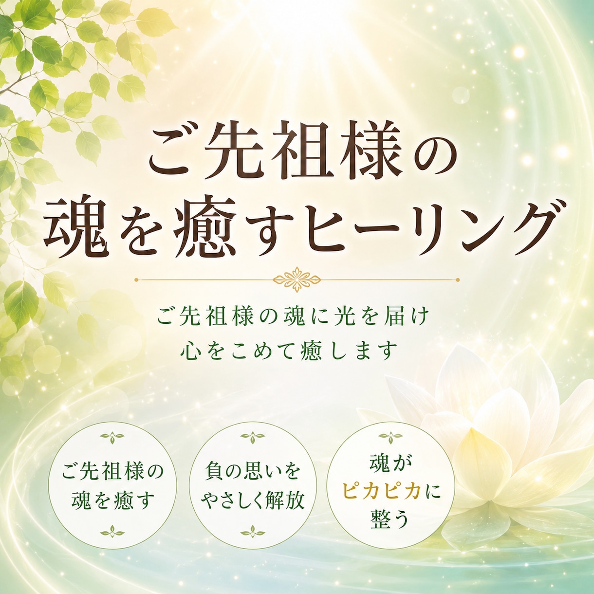 ご先祖様の魂を癒すヒーリング（60分）します ご先祖様の魂に光を届け、癒します イメージ1