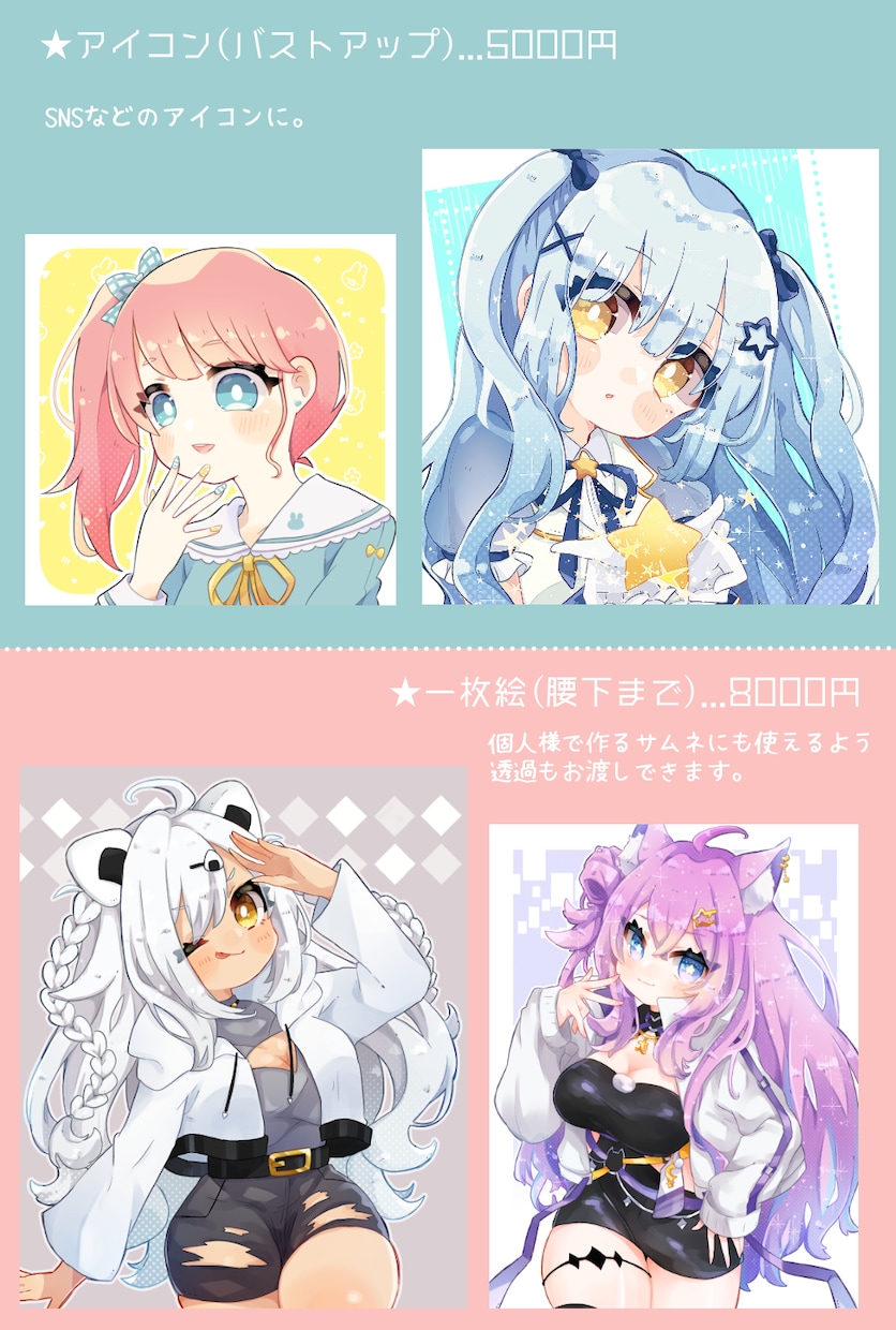 きらきらふわふわなかわいい女の子かきます あなただけの可愛い女の子描かせてください♪ イメージ4