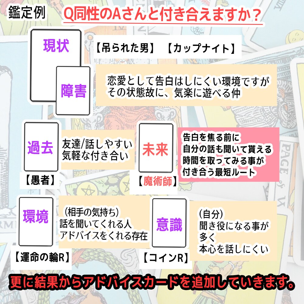 タロット鑑定【同性占い】出来ます Ｘジェンダー占い師ですので安心してご相談下さい！ イメージ3