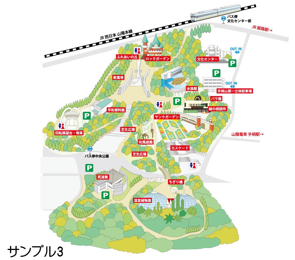 地図・イラストマップ・間取り・会場案内図を描きます シンプルな地図からイラスト一杯の楽しい地図まで制作します！ イメージ4
