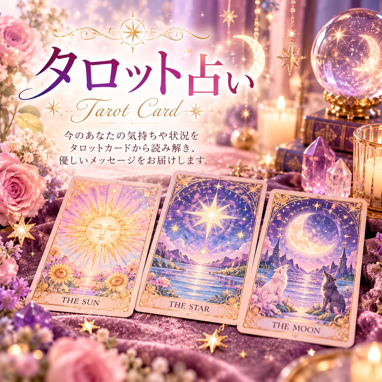 あなたの心に寄り添い優しく占います 生年月日とタロット３枚で恋愛や仕事の悩みに寄り添います イメージ2