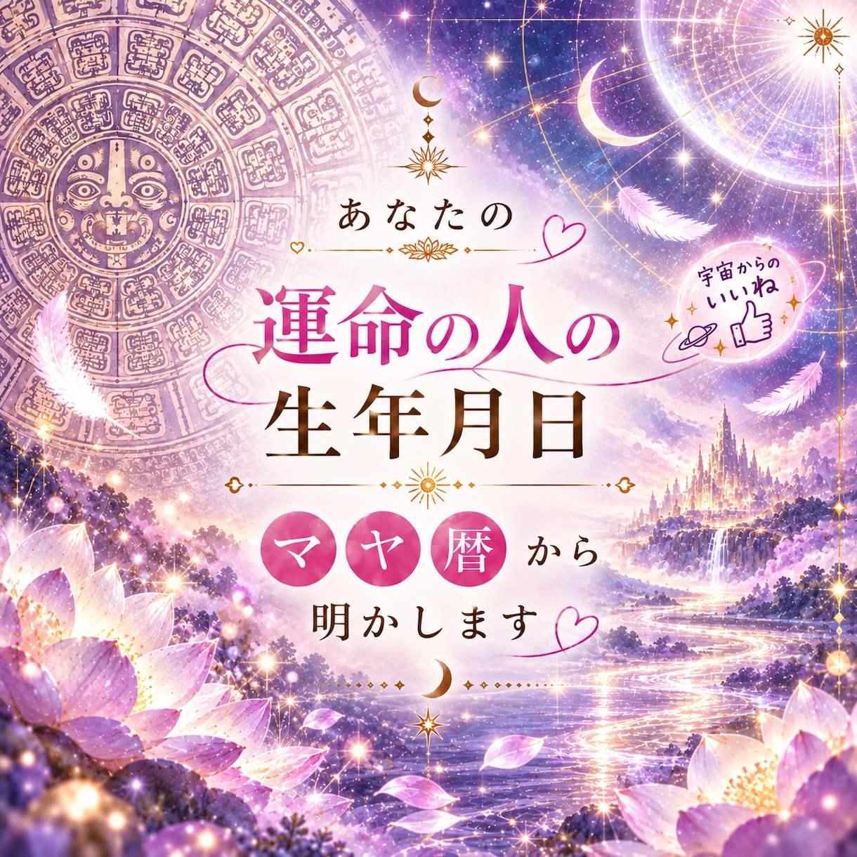 あなたの運命の人の生年月日♡マヤ暦から明かします 宇宙からのいいね！が出会いの大チャンス！見逃し注意なんです イメージ1