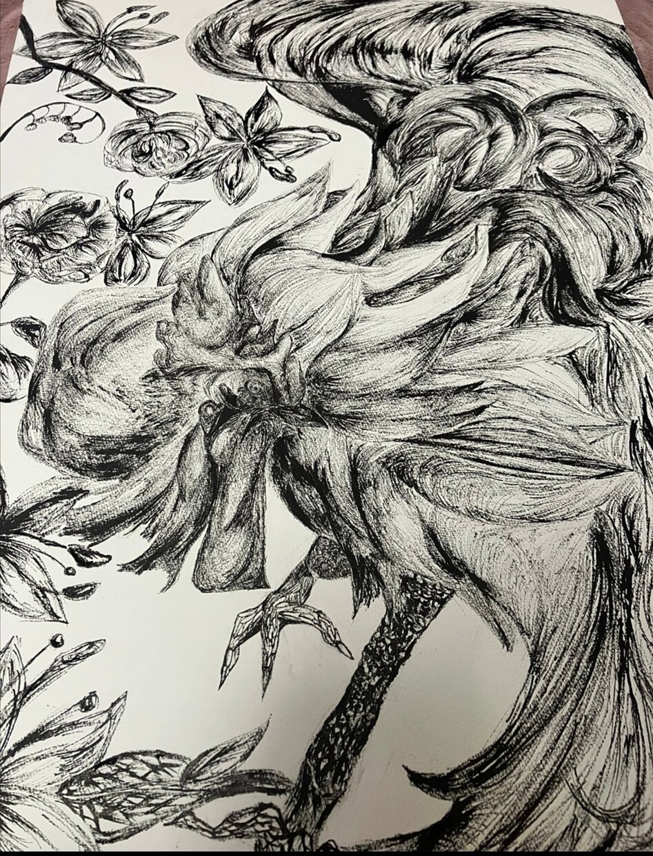 和風、中華風イラストペット似顔絵描きます 日本画風のタッチで墨などを使って迫力のある絵を描きます イメージ1