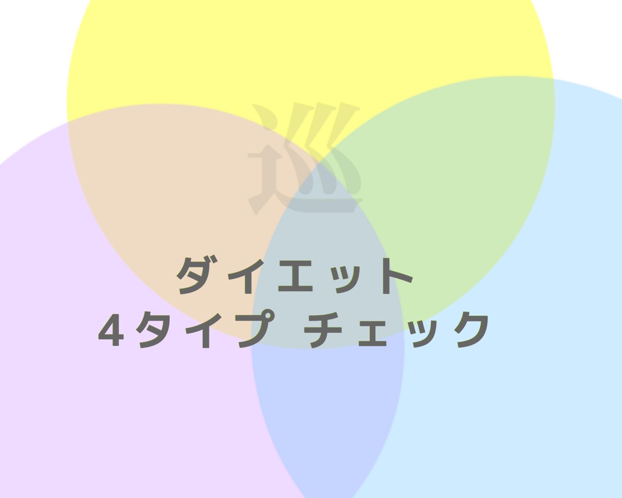 ダイエットの為に体質を4つのタイプに診断します 太ってしまう原因を知り、ダイエットをはじめてみませんか？ イメージ1