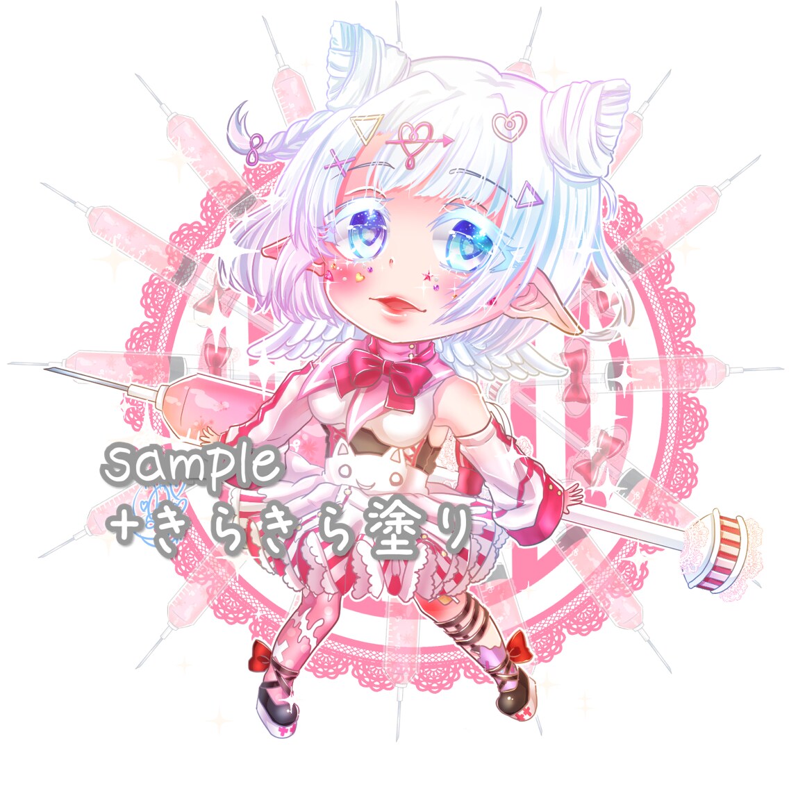 キラキラミニキャラを描きます SNSなどで使う可愛いデフォルメアイコンが欲しい方 イメージ8