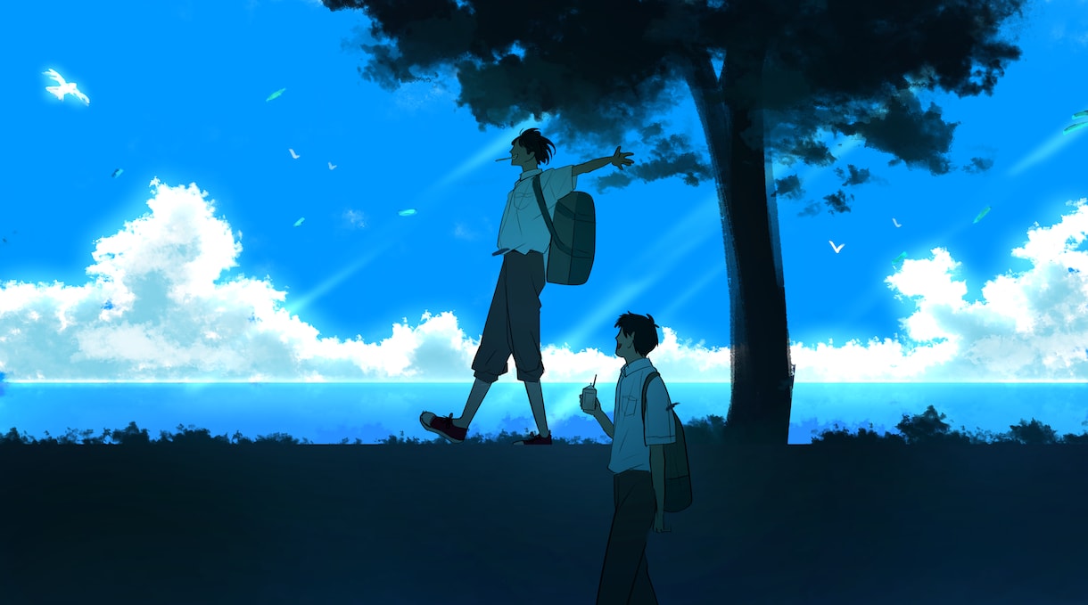 空・風景・人物のイラストを制作します 鑑賞用から小説の表紙・挿絵、動画背景まで、空や風景を描きます イメージ1