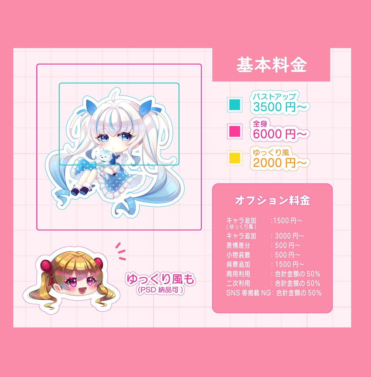 ゆっくりを含めたミニキャラ制作致します イラコン複数受賞歴のあるイラストレーターが丁寧に制作致します イメージ2