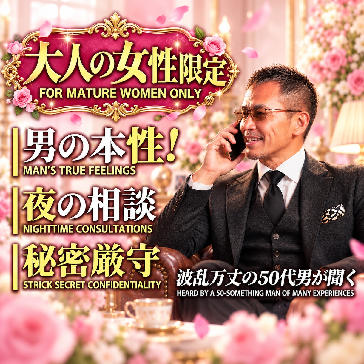 大人の女性✖️恋愛・性も・人生も密かに答えます 今更聞けない男心や夜の事。MVP・裏家業…全仮面を脱いで聞く イメージ1